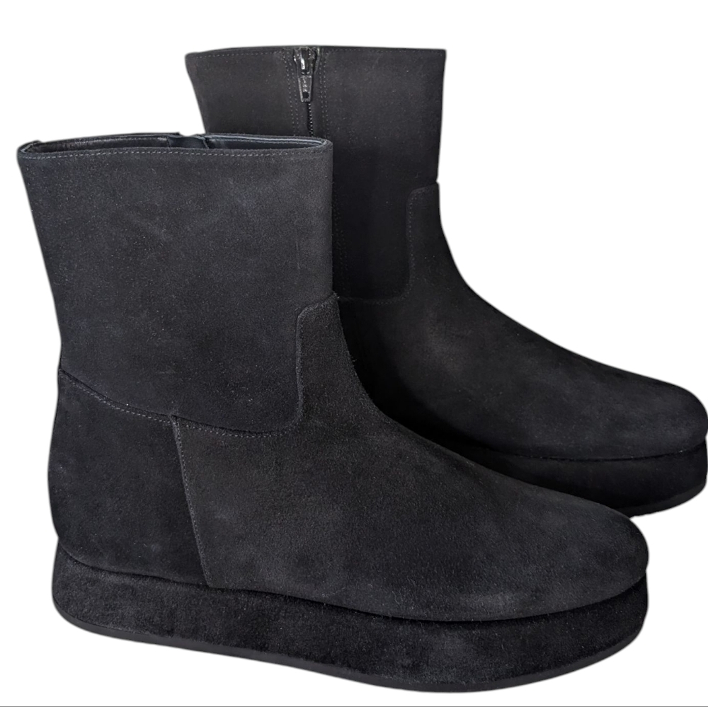 Paloma Barcelo Women Rigel Platform Festival Black Suede Zip Boots .. Size 10